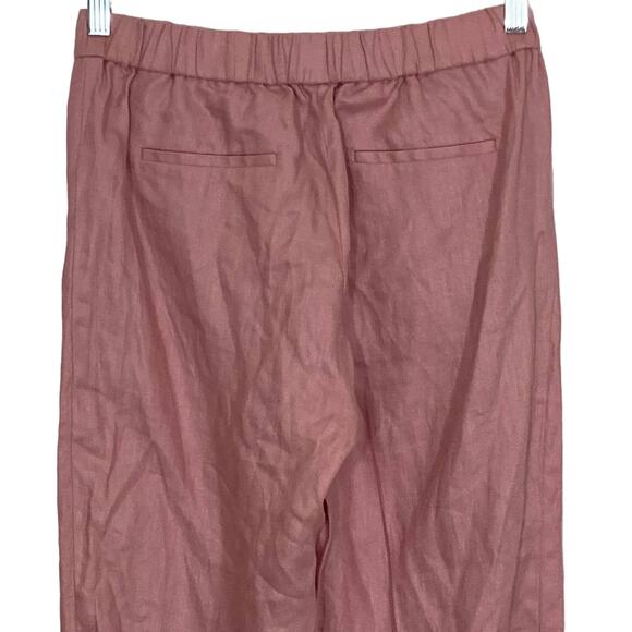NWT J.Crew High Rise Linen Jogger Pants Pull On Pink Zip Pockets 6 T Tall Long - Picture 5 of 16